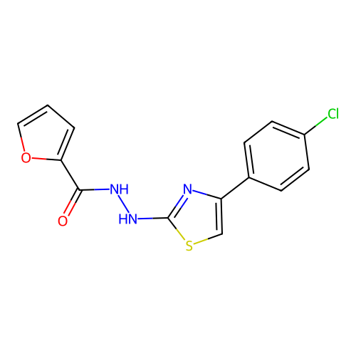 N'-[4-(4-chlorophenyl)-1,3-thiazol-2-yl]-2-furohydrazide structure