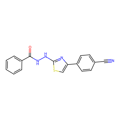 N'-[4-(4-cyanophenyl)-1,3-thiazol-2-yl]benzohydrazide structure