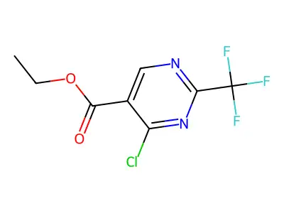 Ethyl 4-chloro-2-(trifluoromethyl)pyrimidine-5-carboxylate structure