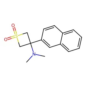 N,N-dimethyl-3-naphthalen-2-yl-1,1-dioxothietan-3-amine structure