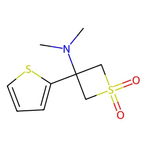 N,N-dimethyl-1,1-dioxo-3-thiophen-2-ylthietan-3-amine structure