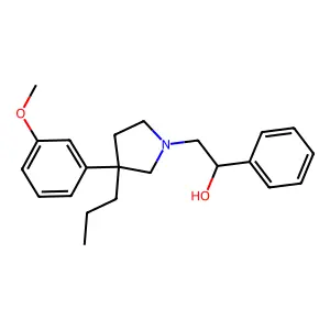 Benzyl alcohol, alpha-(3-(m-methoxyphenyl)-3-propylpyrrolidinylmethyl)- structure