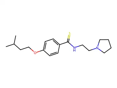 Benzamide, p-isopentoxy-N-(2-pyrrolidinylethyl)thio- structure