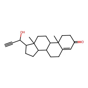 17 beta-((1R)-1-hydroxy-2-propynyl)androst-4-en-3-one structure
