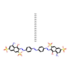 tetrasodium;5-amino-3-[[4-[[4-[(8-amino-1-hydroxy-3,6-disulfonatonaphthalen-2-yl)diazenyl]phenyl]diazenyl]phenyl]diazenyl]-4-hydroxynaphthalene-2,7-disulfonate structure