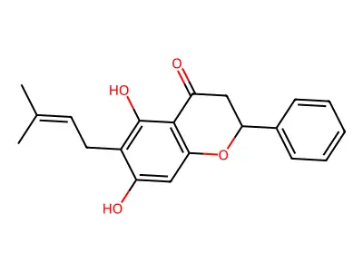 5,7-Dihydroxy-6-prenylflavanone structure