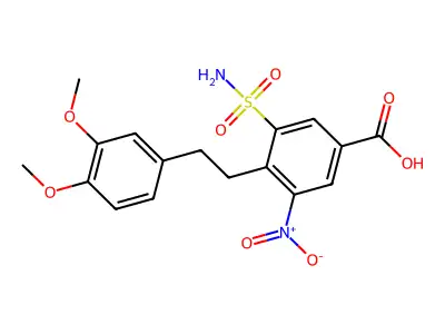 Benzoic acid, 3-(aminosulfonyl)-4-(2-(3,4-dimethoxyphenyl)ethyl)-5-nitro- structure