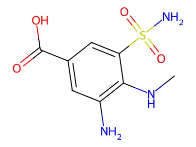 Benzoic acid, 3-amino-5-(aminosulfonyl)-4-(methylamino)- structure
