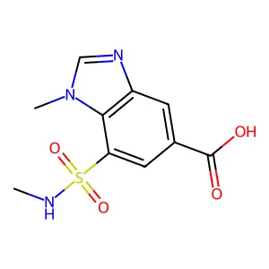 1H-Benzimidazole-5-carboxylic acid, 1-methyl-7-((methylamino)sulfonyl)- structure