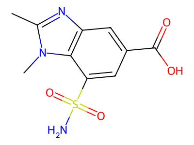 1H-Benzimidazole-5-carboxylic acid, 7-(aminosulfonyl)-1,2-dimethyl- structure