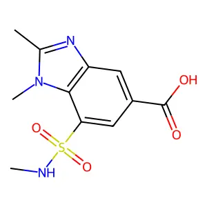 1H-Benzimidazole-5-carboxylic acid, 1,2-dimethyl-7-((methylamino)sulfonyl)- structure