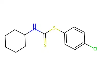 (4-chlorophenyl) N-cyclohexylcarbamodithioate structure