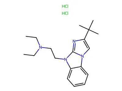 9H-Imidazo(1,2-a)benzimidazole, 2-tert-butyl-9-(2-(diethylamino)ethyl)-, dihydrochloride structure
