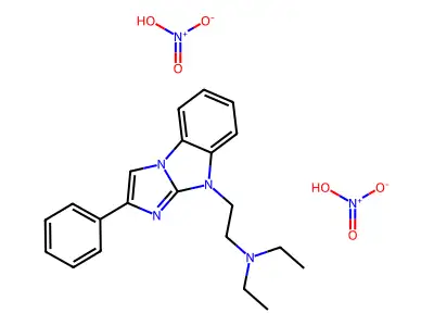 9H-Imidazo(1,2-A)benzimidazole, 9-(2-(diethylamino)ethyl)-2-phenyl-, dinitrate structure