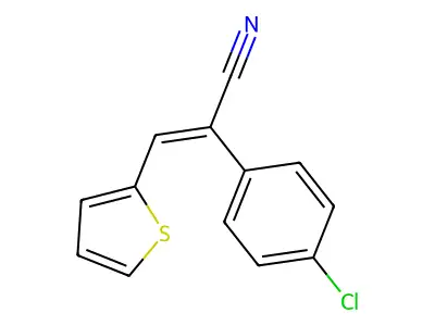 (2Z)-2-(4-chlorophenyl)-3-(2-thienyl)-2-propenenitrile structure