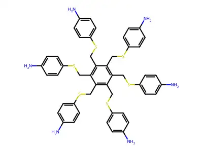 Hexakis(4-aminophenylthiomethyl)benzene structure