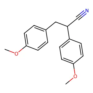 2,3-Bis(4-methoxyphenyl)propanenitrile structure