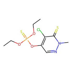 4-chloro-5-diethoxyphosphinothioyloxy-2-methylpyridazine-3-thione structure