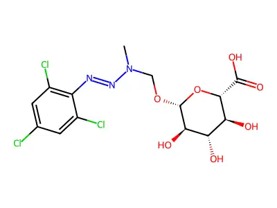 1-(2,4,6-Trichlorophenyl)-3-methyl-O-(triazenylmethyl)glucuronic acid structure