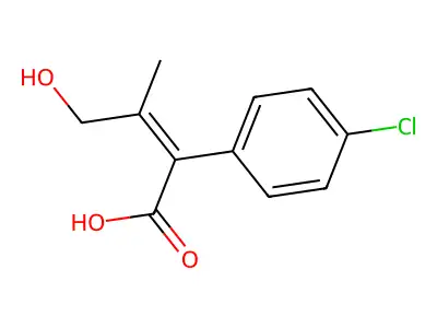 (Z)-2-(4-chlorophenyl)-4-hydroxy-3-methyl-but-2-enoic Acid structure