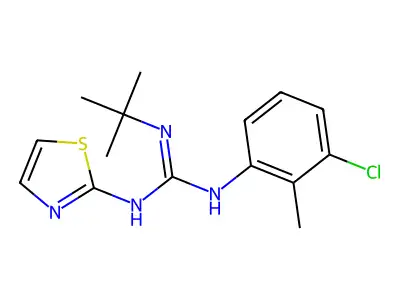 Guanidine, N-(3-chloro-2-methylphenyl)-N'-(1,1-dimethylethyl)-N''-2-thiazolyl- structure