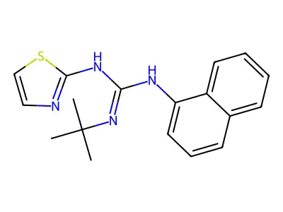 N-tert-Butyl-N''-naphthalen-1-yl-N'-1,3-thiazol-2-ylguanidine structure