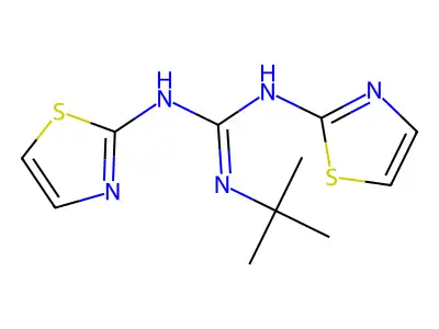 Guanidine, N-(1,1-dimethylethyl)-N',N''-bis(2-thiazolyl)- structure