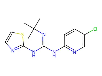N-tert-Butyl-N''-(5-chloropyridin-2-yl)-N'-1,3-thiazol-2-ylguanidine structure