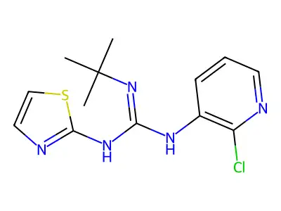 Guanidine, N-(2-chloro-3-pyridinyl)-N'-(1,1-dimethylethyl)-N''-2-thiazolyl- structure