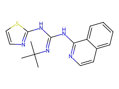 N-tert-Butyl-N''-isoquinolin-1-yl-N'-1,3-thiazol-2-ylguanidine structure