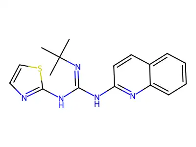N-tert-Butyl-N''-quinolin-2-yl-N'-1,3-thiazol-2-ylguanidine structure