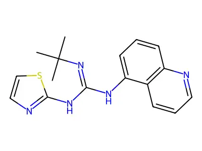 N-tert-Butyl-N''-quinolin-5-yl-N'-1,3-thiazol-2-ylguanidine structure