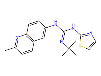 N-tert-Butyl-N'-(2-methylquinolin-6-yl)-N''-1,3-thiazol-2-ylguanidine structure