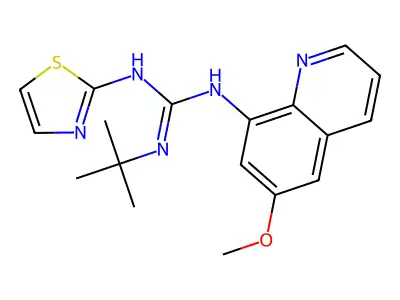 N-tert-Butyl-N''-(6-methoxyquinolin-8-yl)-N'-1,3-thiazol-2-ylguanidine structure
