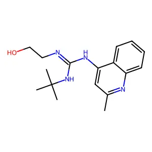 Guanidine, 1-tert-butyl-3-(2-hydroxyethyl)-2-(2-methyl-4-quinolyl)- structure