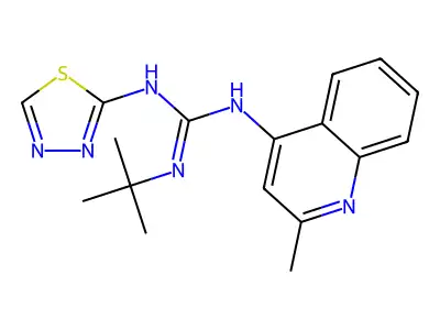 Guanidine, N-(1,1-dimethylethyl)-N'-(2-methyl-4-quinolinyl)-N''-1,3,4-thiadiazol-2-yl- structure
