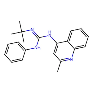 Guanidine, 1-tert-butyl-2-(2-methyl-4-quinolyl)-3-phenyl- structure