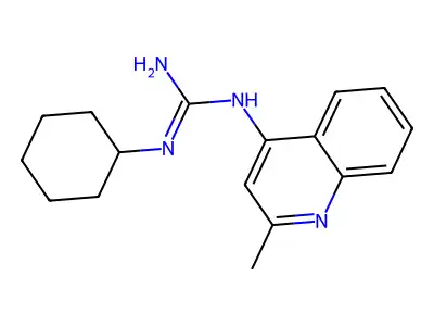 Guanidine, N-cyclohexyl-N'-(2-methyl-4-quinolinyl)- structure