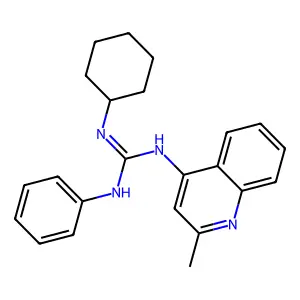 Guanidine, 1-cyclohexyl-2-(2-methyl-4-quinolyl)-3-phenyl- structure