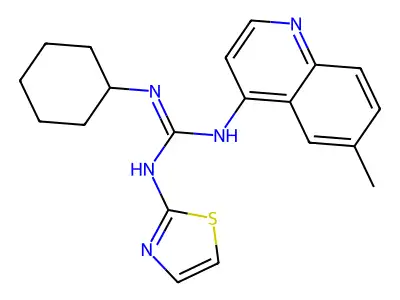 Guanidine, N-cyclohexyl-N'-(6-methyl-4-quinolinyl)-N''-2-thiazolyl- structure