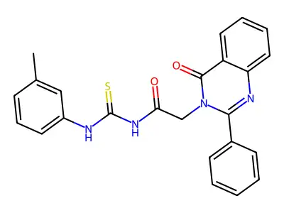 Urea, 1-((4-oxo-2-phenyl-3,4-dihydro-3-quinazolinyl)acetyl)-3-(m-tolyl)-2-thio- structure