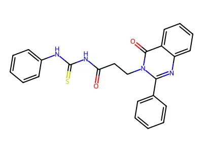 1-(3-(4-Oxo-2-phenyl-3,4-dihydro-3-quinazolinyl)propionyl)-3-phenyl-2-thiourea structure