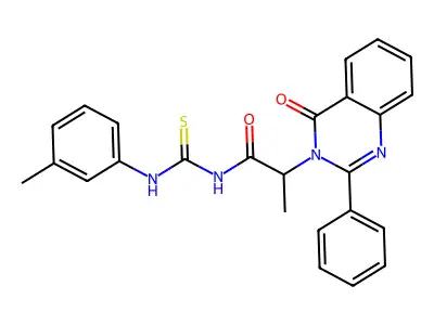 1-(2-(4-Oxo-2-phenyl-3,4-dihydro-3-quinazolinyl)propionyl)-3-(m-tolyl)-2-thiourea structure