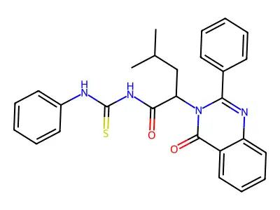 1-(4-Methyl-2-(4-oxo-2-phenyl-3,4-dihydro-3-quinazolinyl)valeryl)-3-phenyl-2-thiourea structure