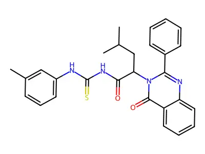 1-(4-Methyl-2-(4-oxo-2-phenyl-3,4-dihydro-3-quinazolinyl)valeryl)-3-(m-tolyl)-2-thiourea structure
