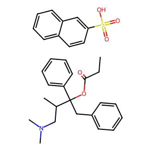 2-Butanol, 4-(dimethylamino)-3-methyl-1,2-diphenyl-, propionate (ester), napsylate structure