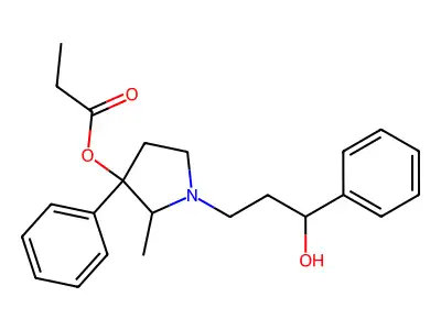 1-(3-Hydroxy-3-phenylpropyl)-2-methyl-3-phenylpyrrolidin-3-yl propanoate structure