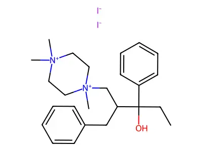 beta-Benzyl-alpha-ethyl-4-methyl-alpha-phenyl-1-piperazinepropanol methiodide structure
