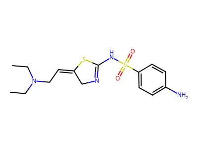 4-amino-N-[5-[2-(diethylamino)ethylidene]-4H-1,3-thiazol-2-yl]benzenesulfonamide structure