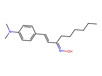 N-[1-[4-(dimethylamino)phenyl]non-1-en-3-ylidene]hydroxylamine structure